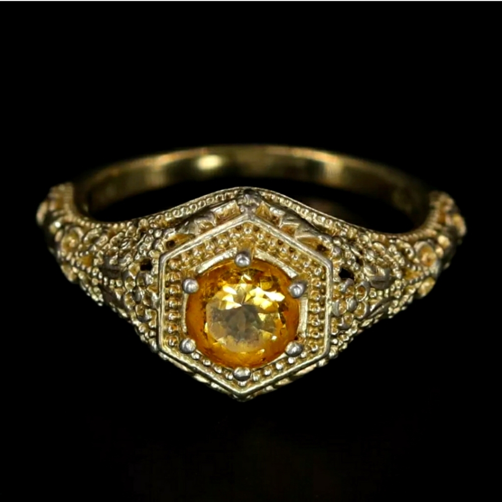 Gorgeous Estate designer signed  Vermeil Gold and sterling silver ring